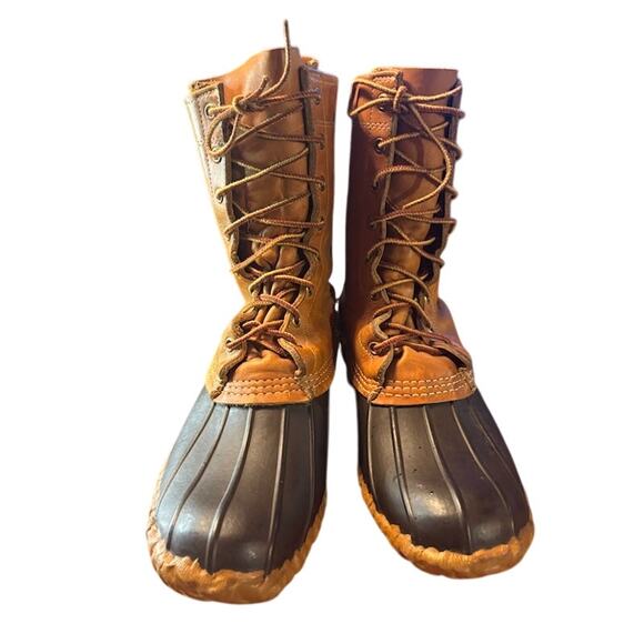 Vintage L. L. Bean Duck Boots 8" hunting snow brown leather Men's 7 Women's 9 - Picture 3 of 9